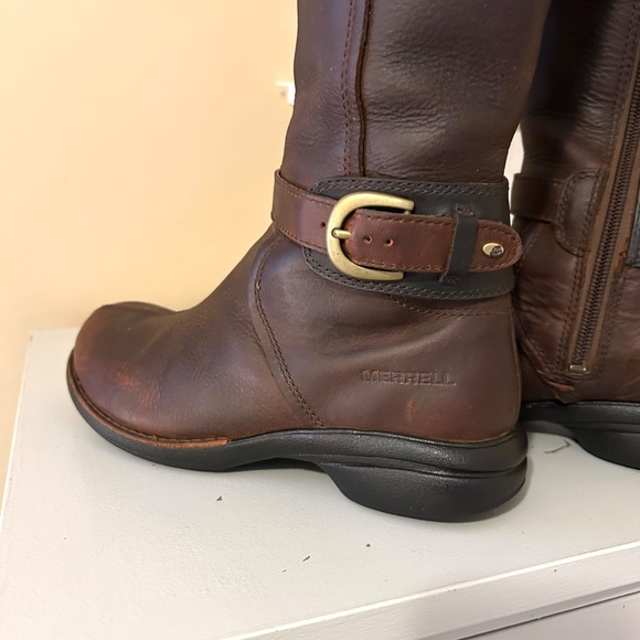 Merrell Copper Mountain Performance Waterproof Leather Riding Boots Brown Size 6 - Picture 7 of 16